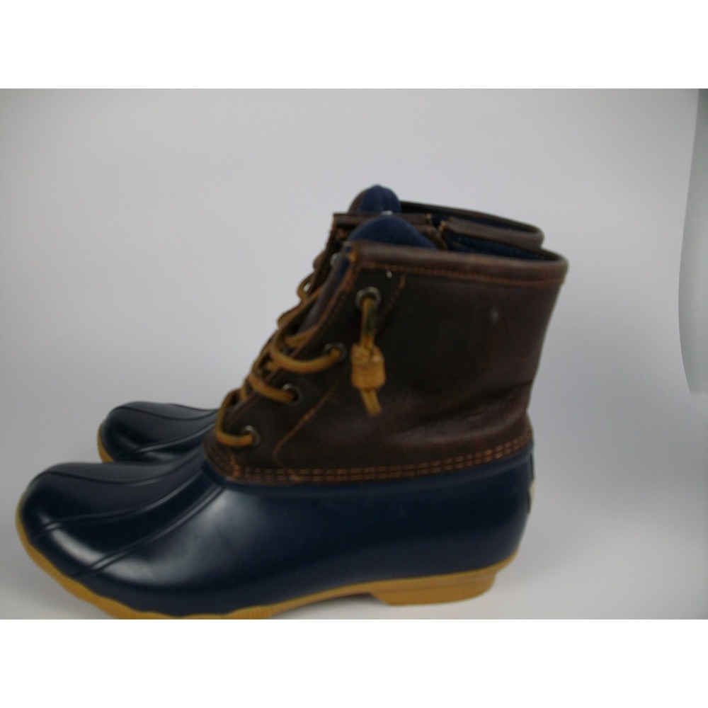 Sperry Women's Saltwater Duck Boot Blue and Browm size 8 - Picture 3 of 8